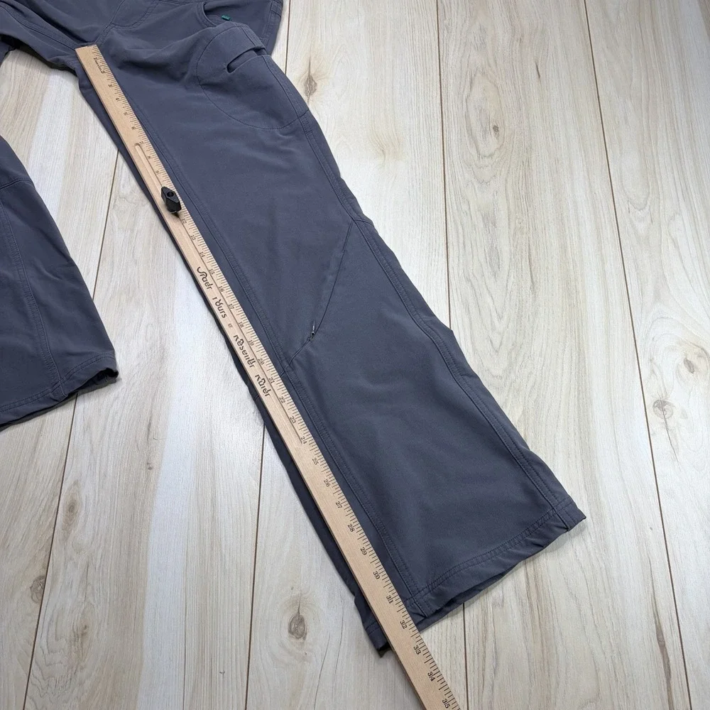 Lululemon Athletica Hiking Pants Womens 6 Gray Stretch Triple Snap Waist Outdoor
